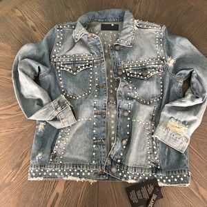 Oversized Embellished Jean Jacket